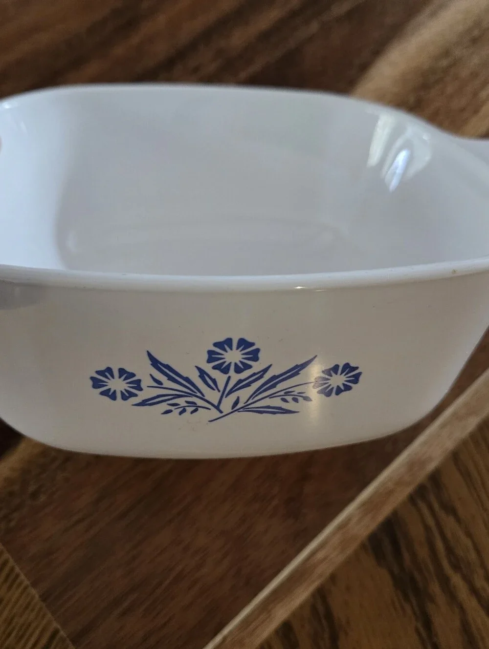 Corning Ware 1½ quart square casserole in the Blue Cornflower